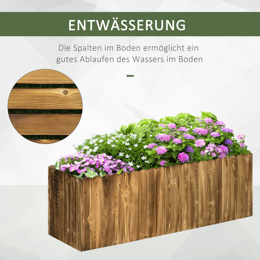 Højbedspotte, urtehave, grøntsagspotte, blomsterbed, plantekasse, fyrretræ, 120 x 40 x 40 cm