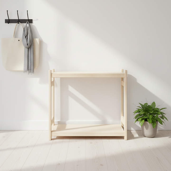 Modulær reol i bøg, 2 hylder, 60 × 50 × 43 cm