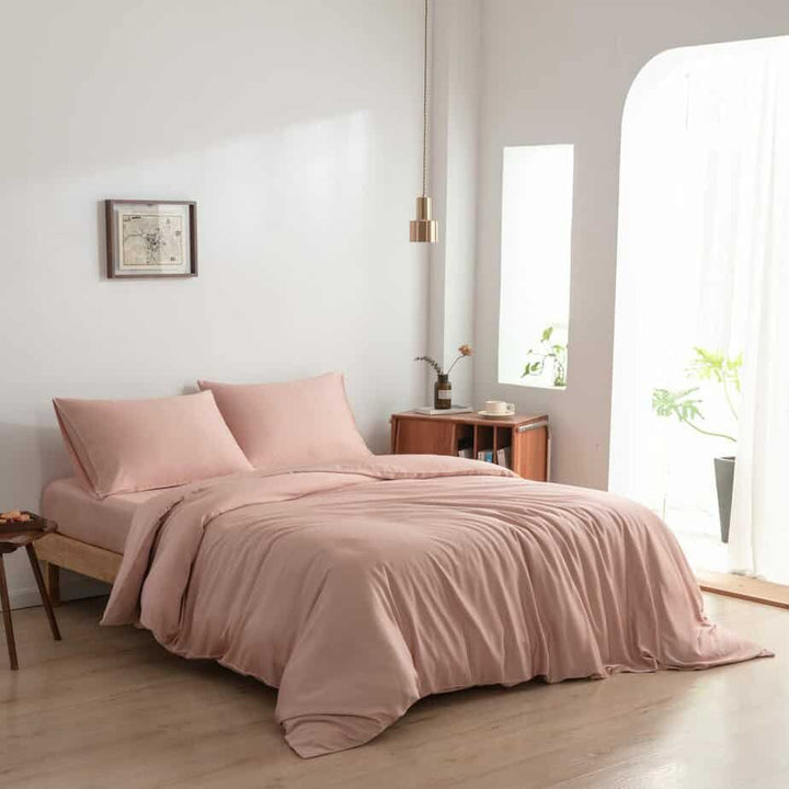 Pink Bambus Sengesæt 1-person - 400TC Tanboocel - Cuddle Pink