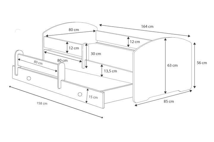 Dobbeltseng Luk 160x80 - Politi