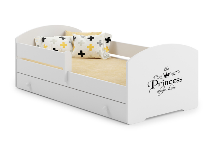 LUK børneseng 140x70 med skuffe - Prinsesse