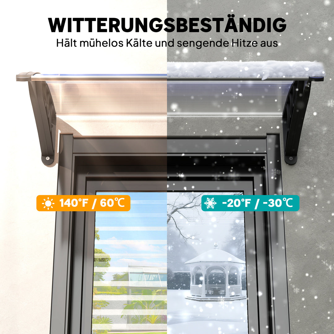 Markise til fordør 100 x 75 cm, hængende markise, transparent polycarbonat