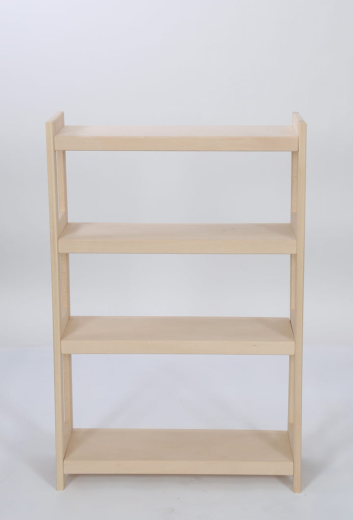 Bogreol i bøgetræ, 4 hylder, 107x50x25 cm