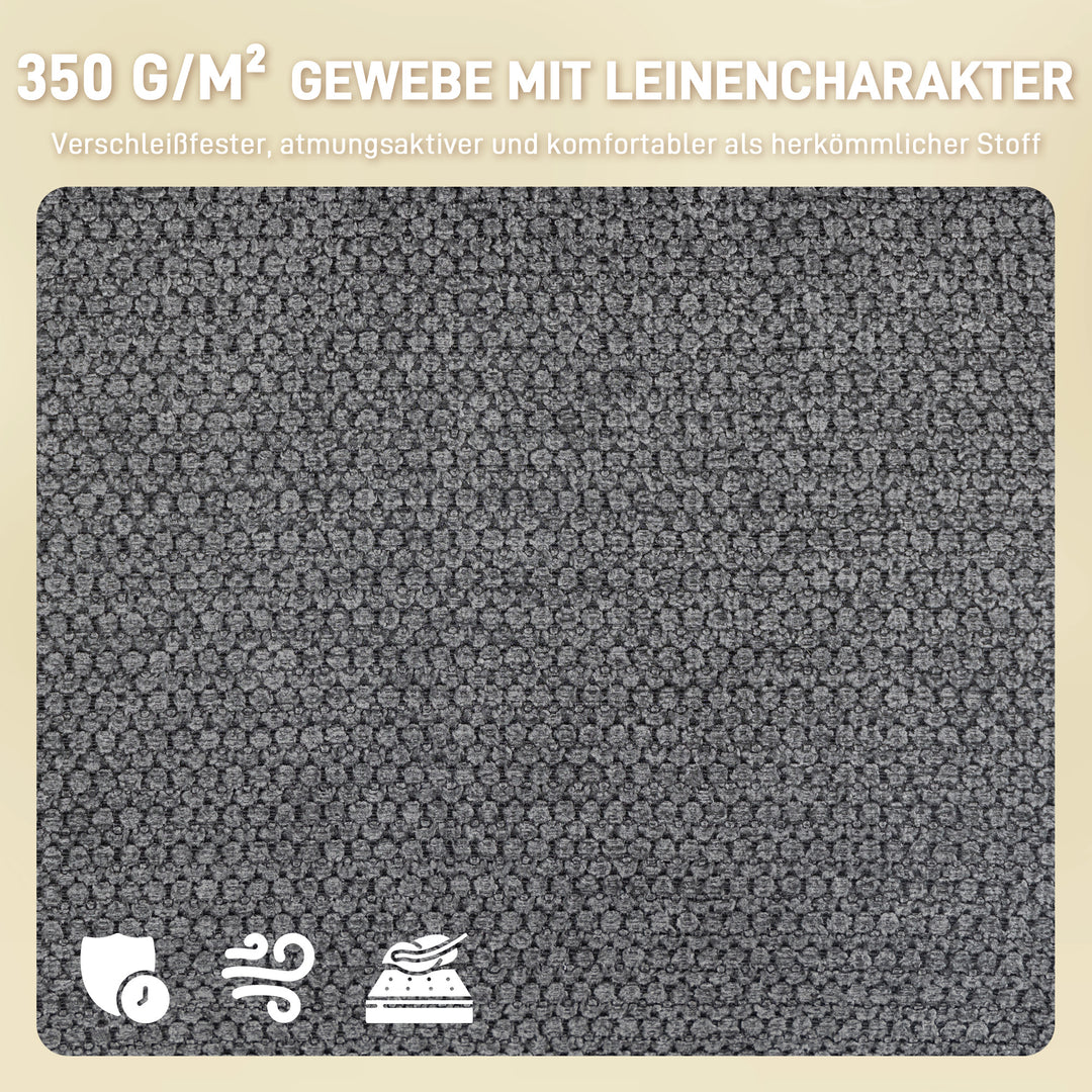 Polstret spisestol, køkkenstol med tykk polstring, armlæn, metalben, grå