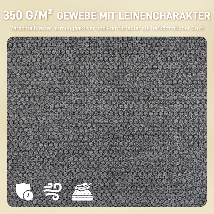 Polstret spisestol, køkkenstol med tykk polstring, armlæn, metalben, grå