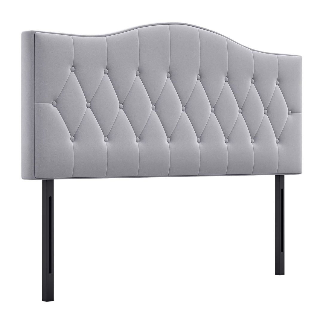 Sengegavl polstret sengegavl ryglæn sengegavl i gråt poppelfløjlsstof 185 x 8 x 134 cm
