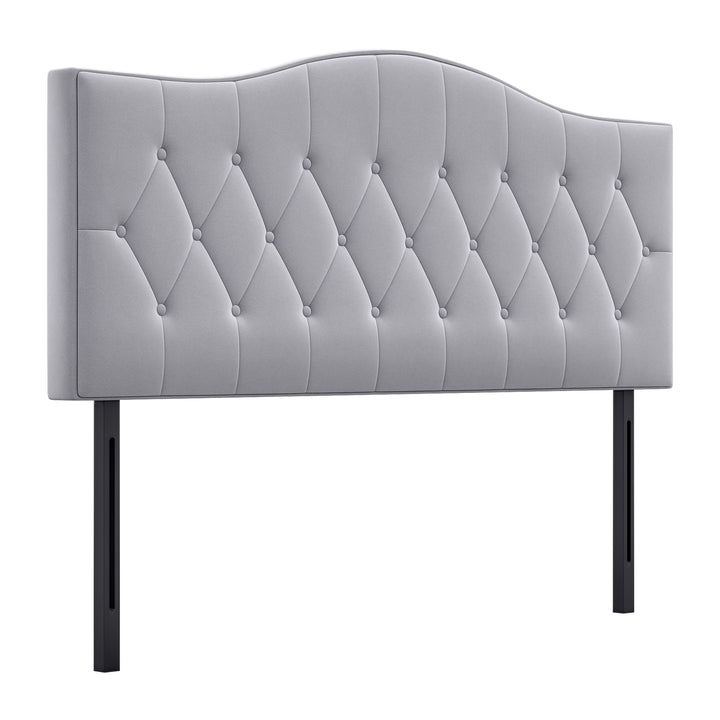 Sengegavl polstret sengegavl ryglæn sengegavl i gråt poppelfløjlsstof 185 x 8 x 134 cm