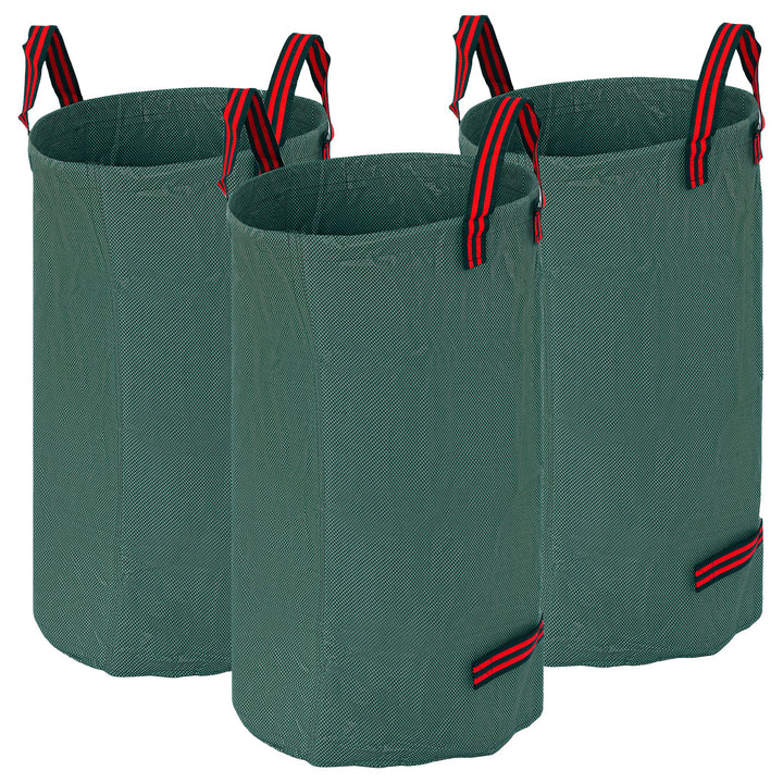 Havepose 3x120l vandtæt haveaffaldspose med håndtag, robust bladpose uv-beskyttelse grøn