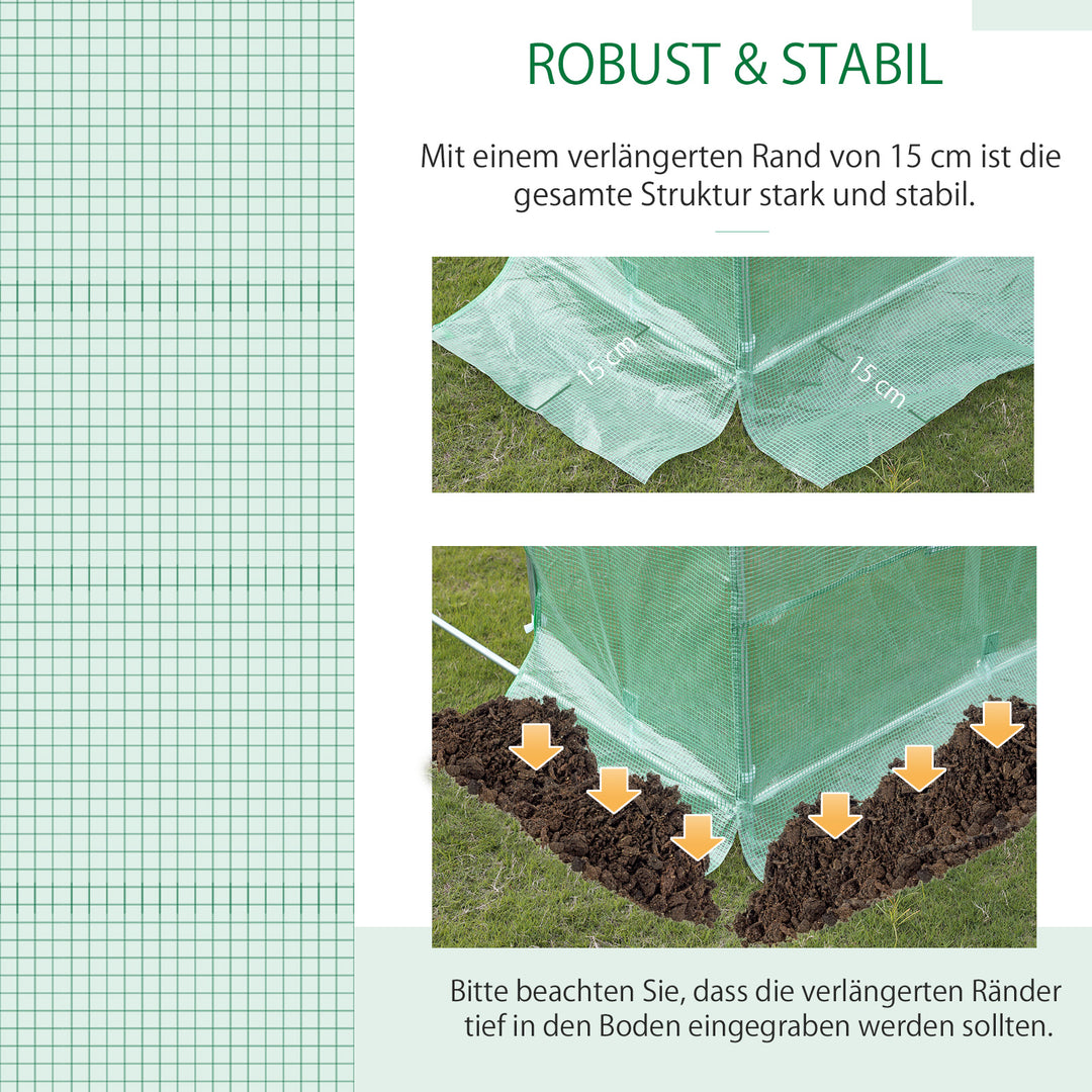 Drivhusfilm, 3 x 2 x 2 m, vandtæt havepresenning med uv-beskyttelse, plastfilm, overdækning til drivhus, polytunnel, tunnelfilm til udendørs brug, grøn