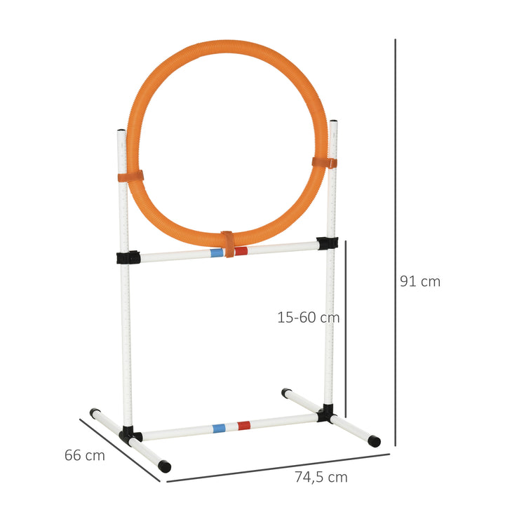 Hundetræningssæt hoppering til kæledyr agilitytræning bærbar pe hvid + orange 74,5 x 66 x 91 cm