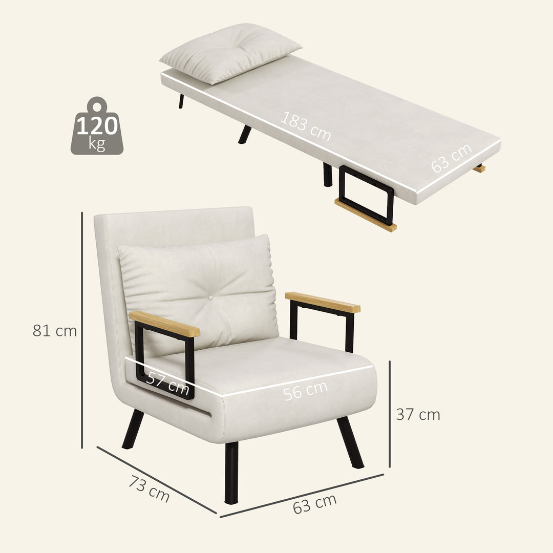 Lænestol i skandinavisk design, loungestol, læsestol. Inkl. hynde med knapsyet kant, cremehvid.