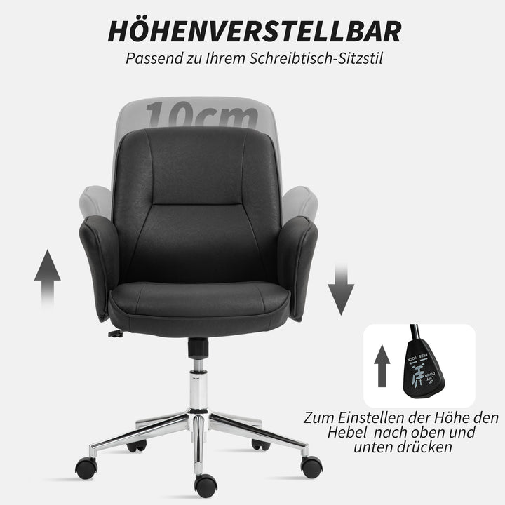 Kontorstol, højdejusterbar, åndbart betræk, gyngefunktion, op til 120 kg, sort