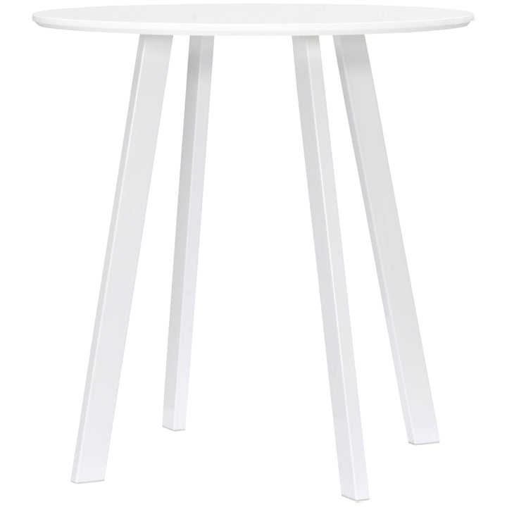 Spisebord, køkkenbord, til 2 personer, højglansoverflade, med bordben, hvid, 72 x 72 x 75 cm