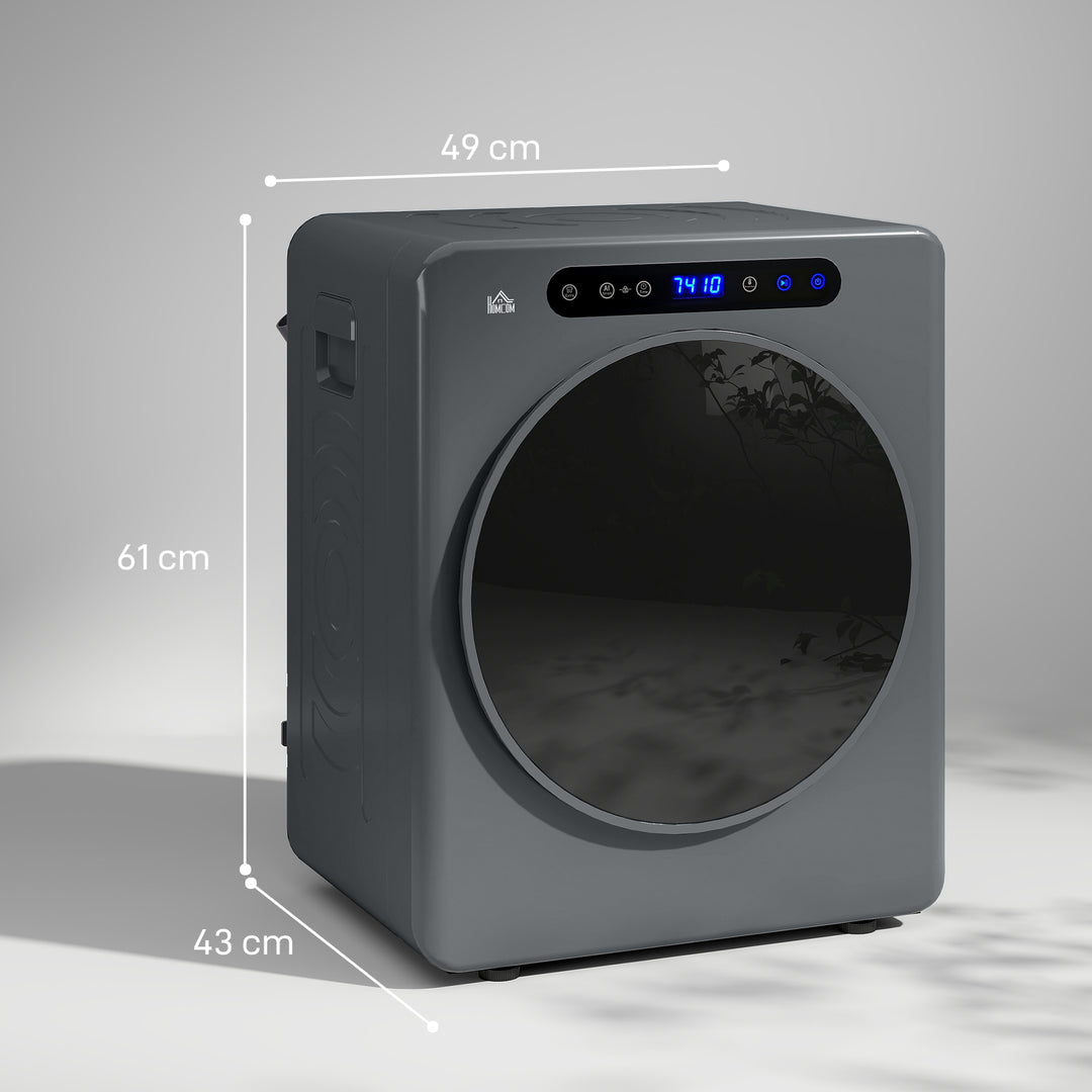 Tørretumbler, 6 programmer, 40-60°c, 4 kg kapacitet, kompakt, touch-betjening, grå