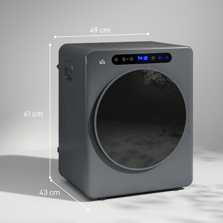 Tørretumbler, 6 programmer, 40-60°c, 4 kg kapacitet, kompakt, touch-betjening, grå