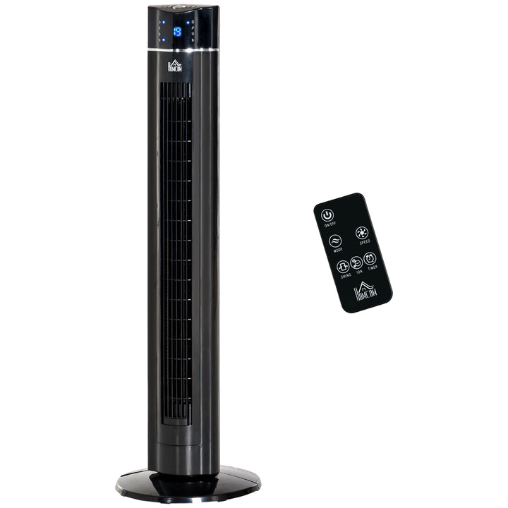 2-i-1 fitnessventilator, piedestalventilator, 32 cm x 32 cm x 106,8 cm, sort