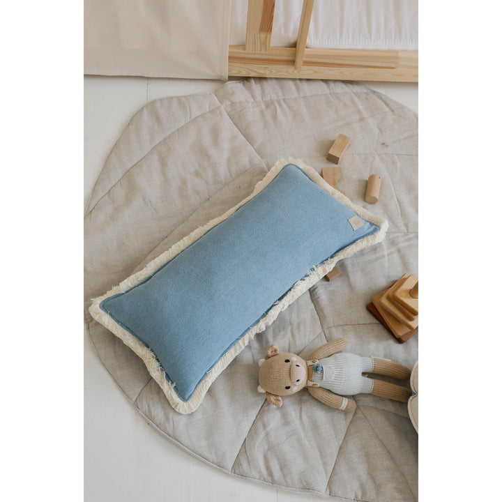 Jeans denim bolster med frynser