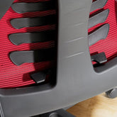 Kontorstol rød / sort mesh betræk 120 kg, ergonomisk med armlæn