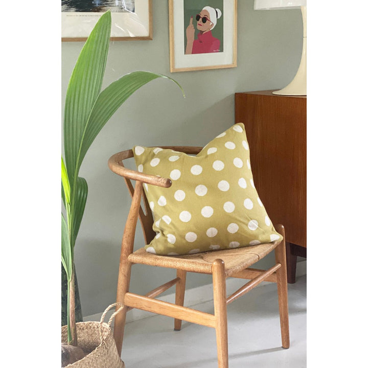 Astrid Pillow-Cover Olive, Soft Jacquard strikket bomuld