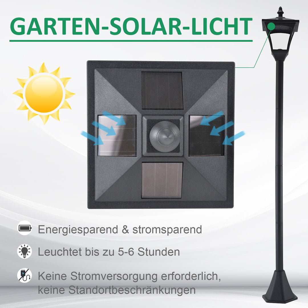 Solcellehavelanterne LED 30 lumen solcellelampe jordspyd 120 cm sort