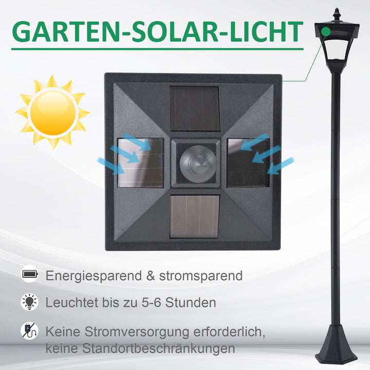 Solcellehavelanterne LED 30 lumen solcellelampe jordspyd 120 cm sort