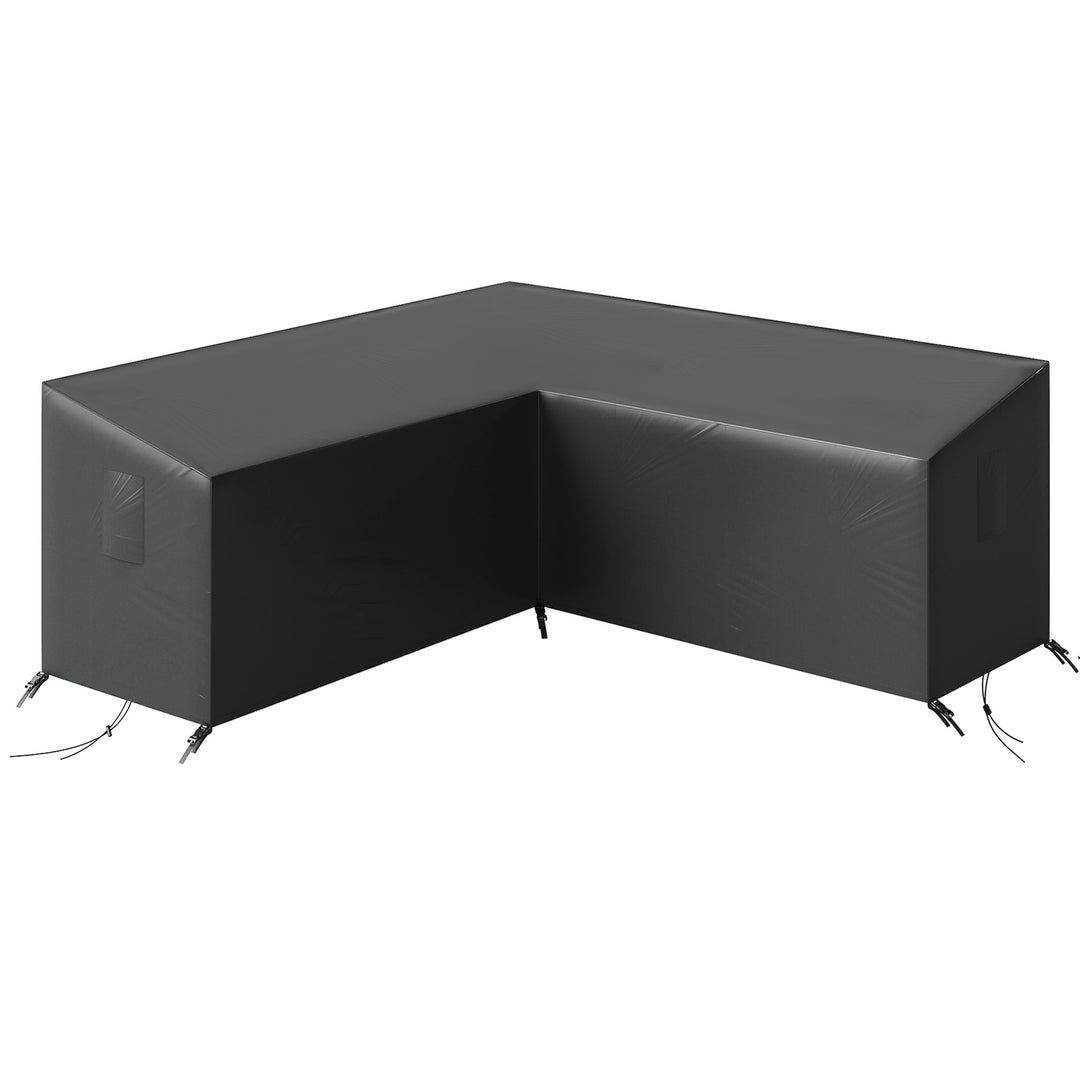 Beskyttelsesovertræk til havemøbler, vinterbestandigt, vandtæt, V-formet, UV-bestandigt overtræk, 420D Oxford-stof, 216x216x78 cm, sort