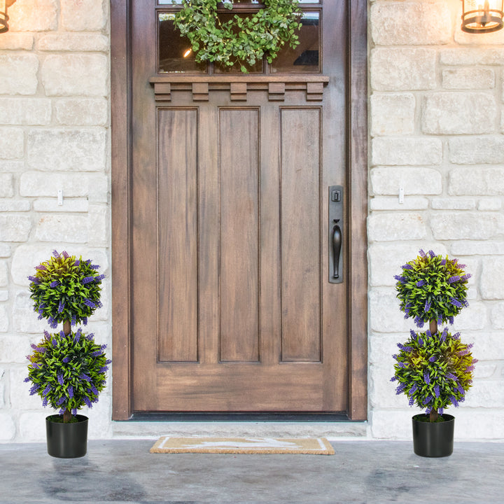 Sæt med 2 kunstige planter, uv-resistent kunstig plante i en urtepotte, 70 cm stueplante til stue, have