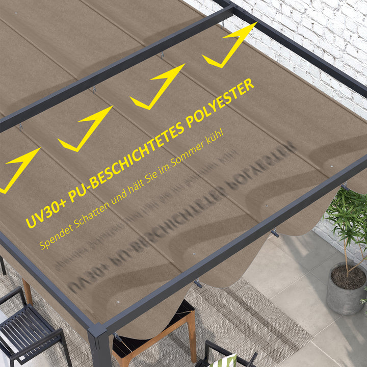 Reservetag til 2,85 x 2 m havepavillon, udtrækkelig, nem montering, polyester, kaffe