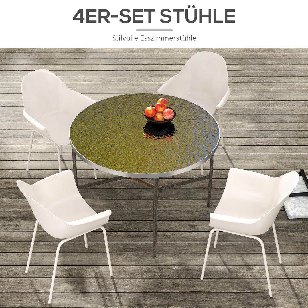 Sæt med 4 havestole udendørsstole havestol moderne design 59 cm x 55 cm x 84 cm grå
