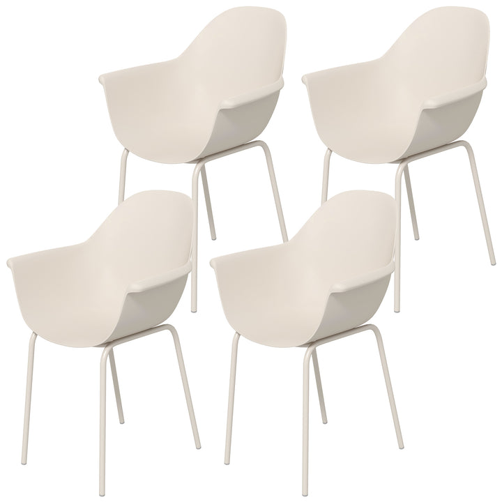Sæt med 4 havestole udendørsstole havestol moderne design 59 cm x 55 cm x 84 cm grå
