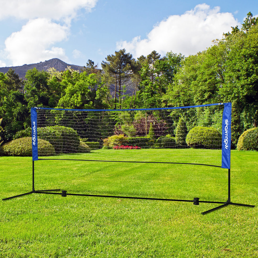 Badmintonnetsæt, foldbart volleyballnet 103/120/155H cm, blå