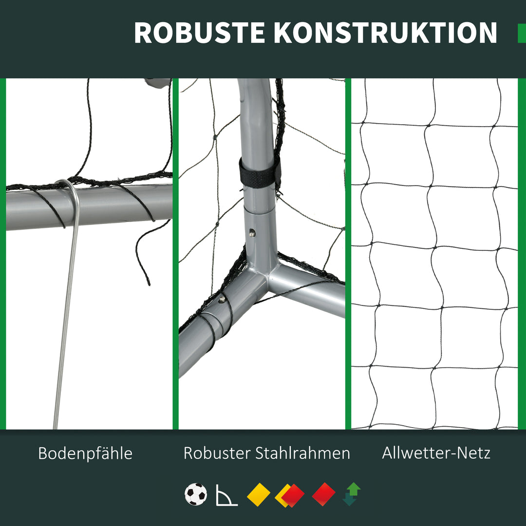 Fodboldmål, vejrbestandigt, robust net, stabil metalramme, nem montering, 300 x 200 x 120 cm