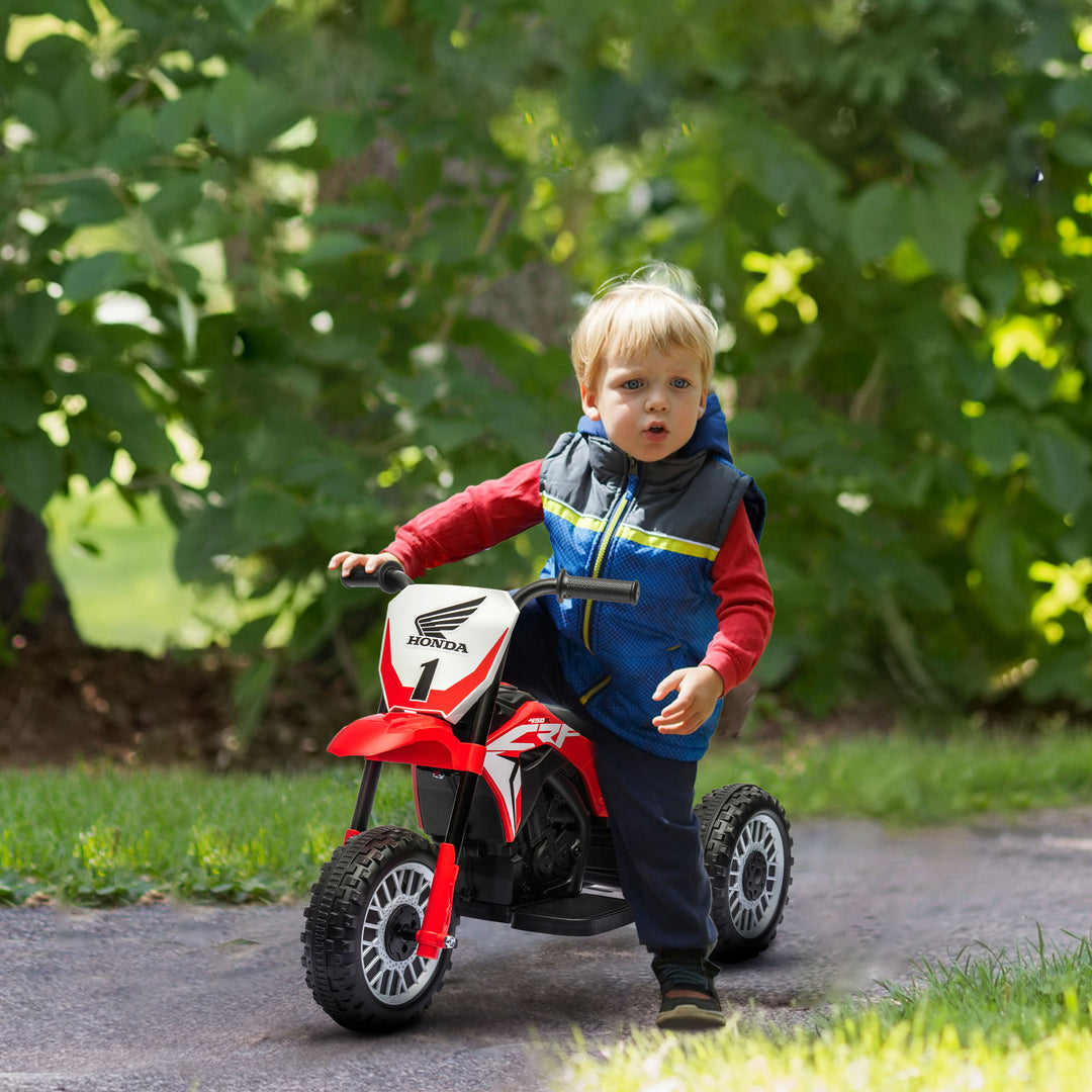 Honda elektrisk børnemotorcykel, 3 km/t, lydeffekter, til 18-36 måneder, rød