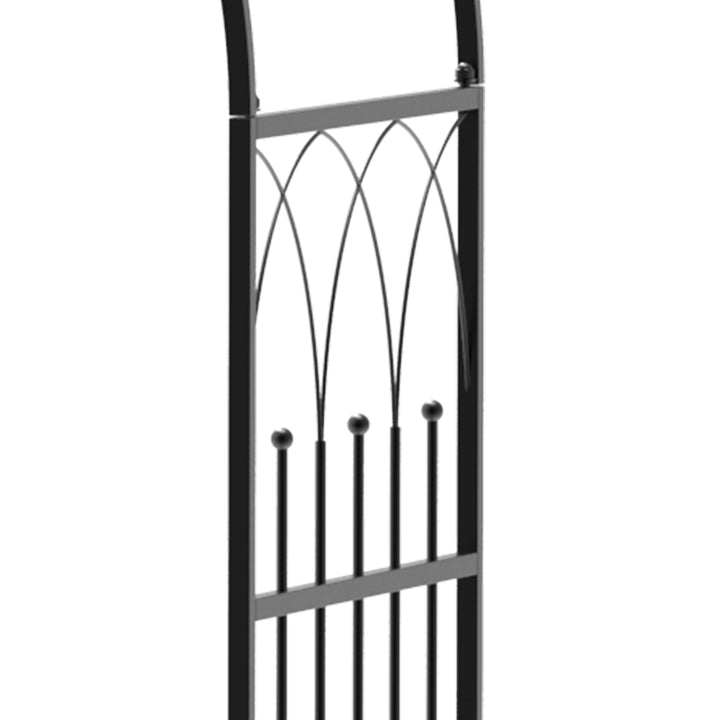 Rosenbue med bænk rosenbænk lysthusbænk filosofbænk espalier espalier havebænk metal sort 115 x 59 x 203 cm