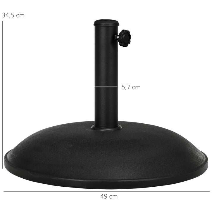Parasolfod i rustfrit stål med håndtag, halvcirkelformet paraplyholder, paraplyvægt til parasoller Ø3,8-Ø4,8 cm, til altan, terrasse, have, bronze, sort