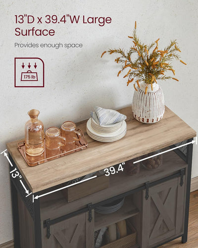Skænk til køkken eller stue, 108,5x43,5x20 cm, naturfarvet