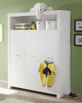 Furnline børneværelses garderobe Olivia, Hvid, træ, 130x54x186 cm
