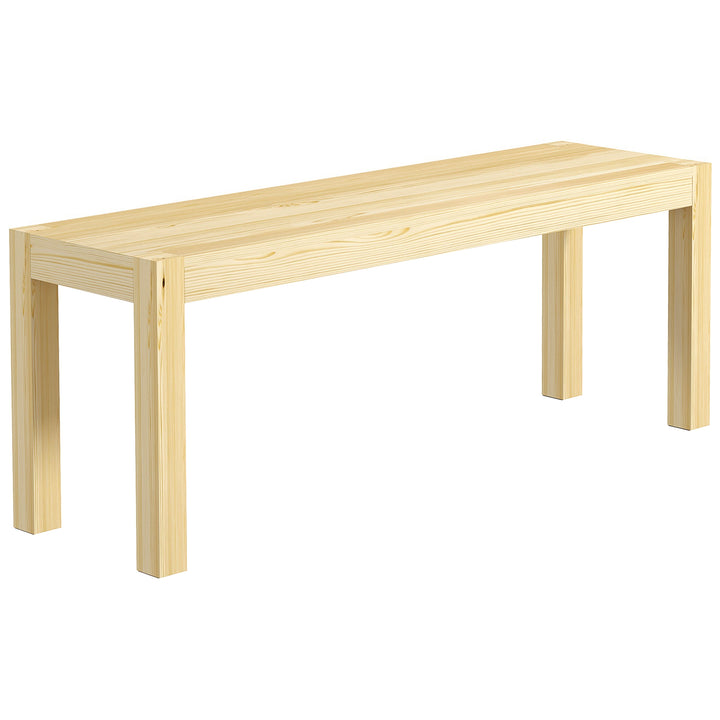 Bænk træbænk køkkenbænk, massivt træ, 3-personers bænk, 120 cm x 33 cm x 45 cm, naturlig