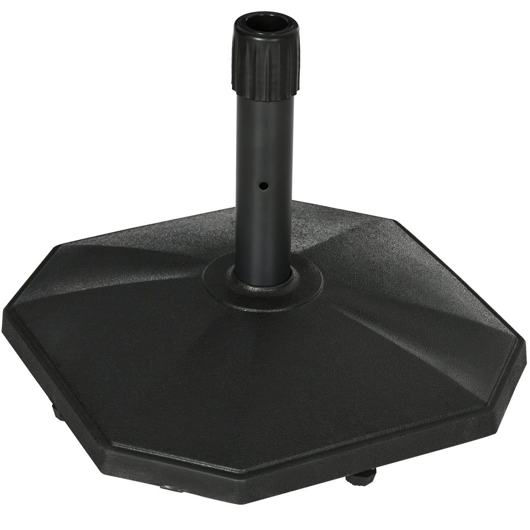 Paraplystativ, 18 kg, cementfyldning, kompakt design, plastikhus, sort, 45,5 x 45,5 x 33 cm