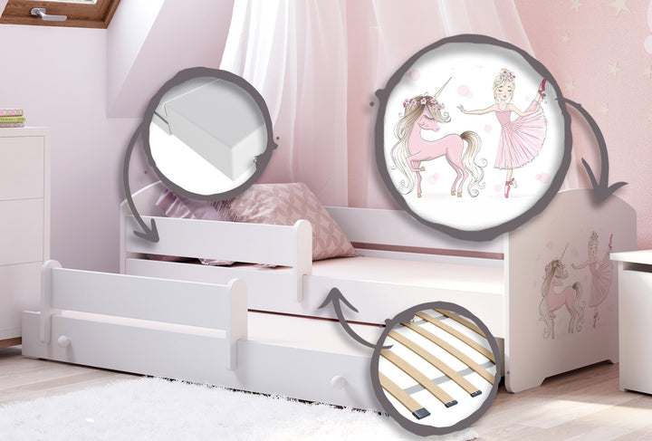 Dobbeltseng Luk 160x80 - Pige med enhjørning