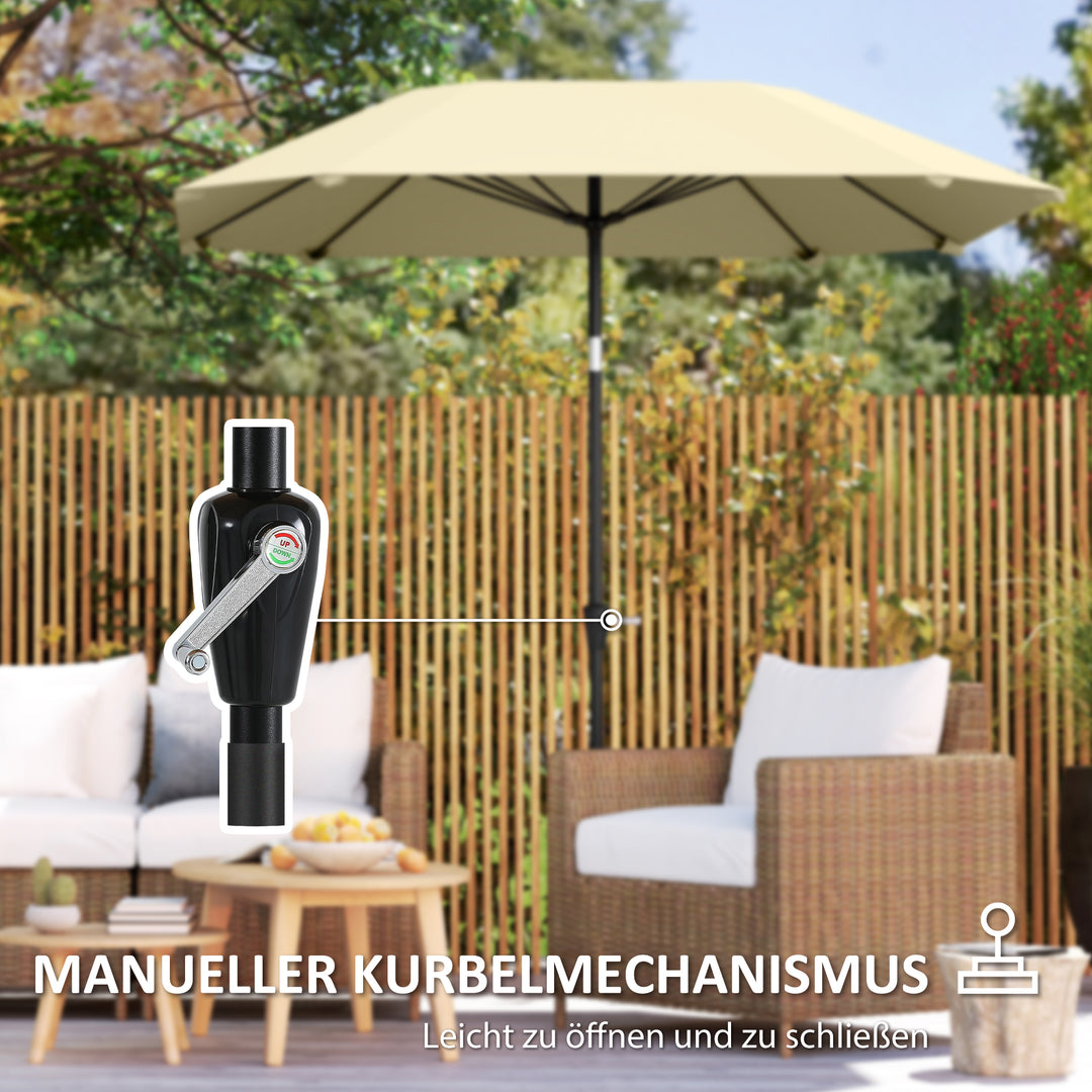 2,3 m Stor Parasol til Have og Terrasse - Justerbar med Vippefunktion & Håndsving