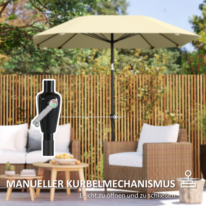 2,3 m Stor Parasol til Have og Terrasse - Justerbar med Vippefunktion & Håndsving