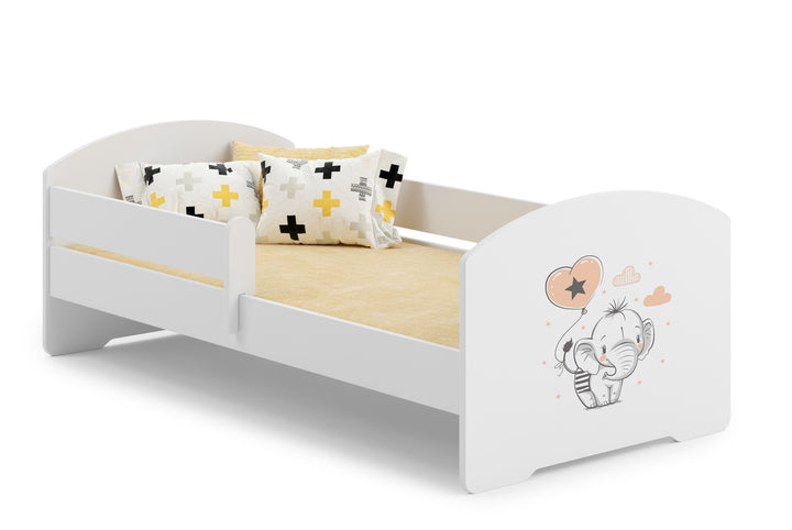 Luk enkeltseng 140x70 med kunstværk - Elefant