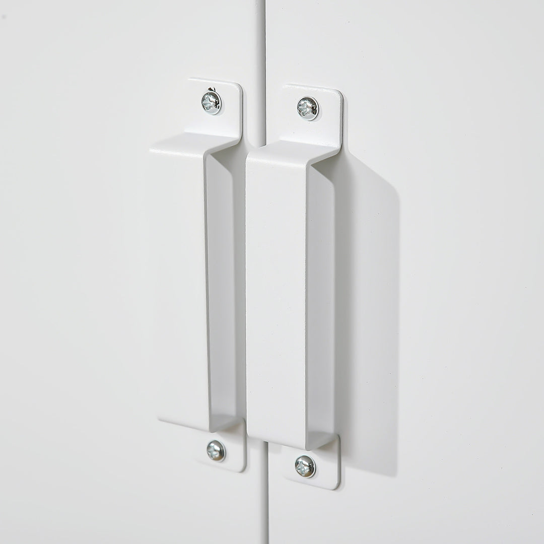 Metalarkivskab, multifunktionsskab med magnetisk lameldør, 75 x 33 x 110 cm, hvid
