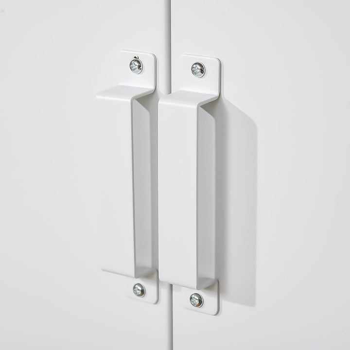 Metalarkivskab, multifunktionsskab med magnetisk lameldør, 75 x 33 x 110 cm, hvid