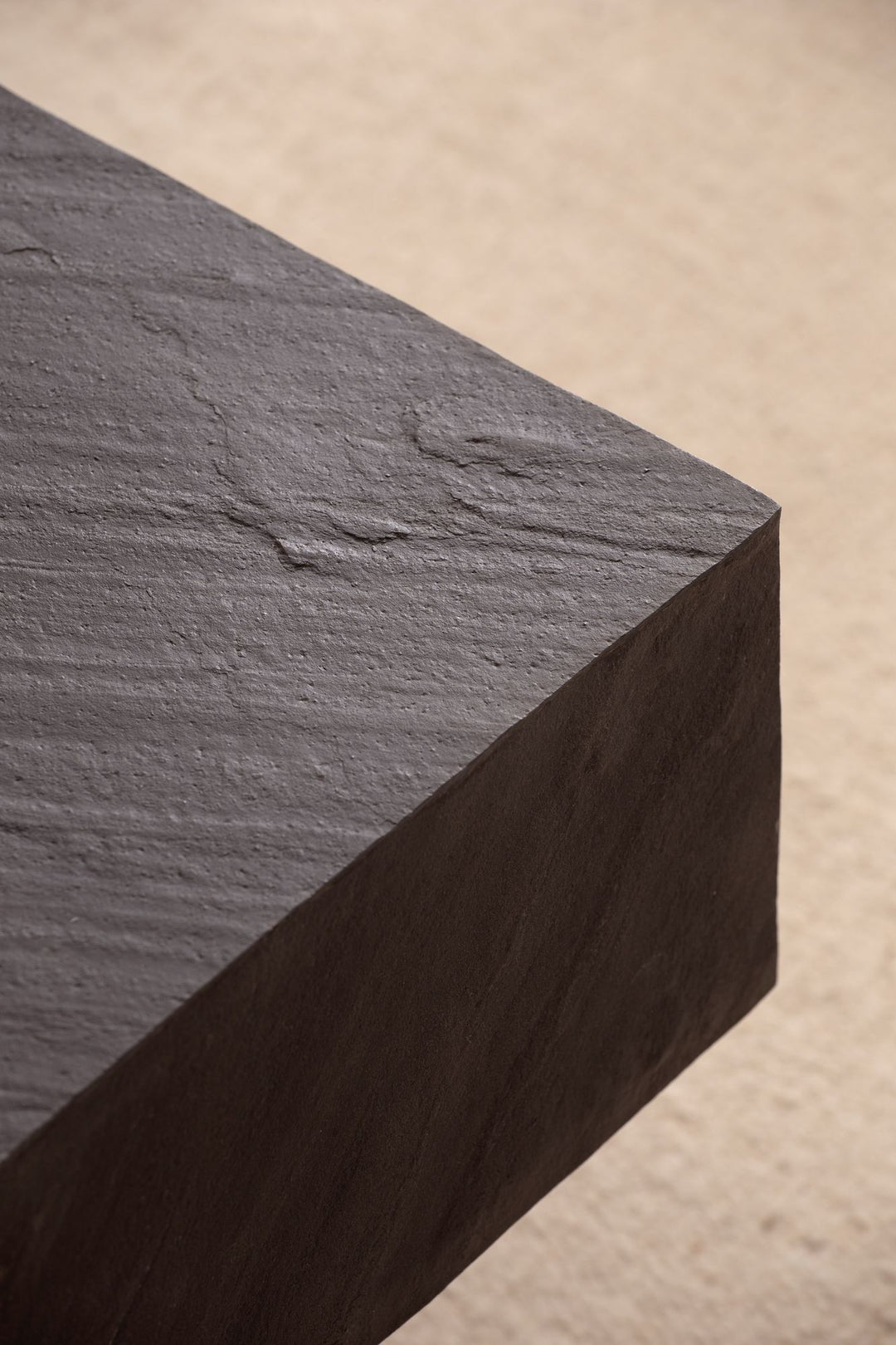 Sofabord 64x64x35 cm, stenlook/metal, sofabord, antracit, firkantet, designer stuebord, massivt træ sofabord, moderne stuebord