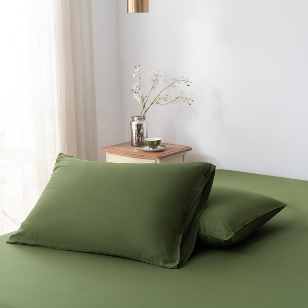 Mørkegrønt Bambus Sengesæt 2-personers - 400TC Tanboocel - Deep Moss