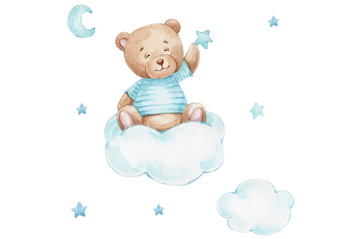 Dobbeltseng Luk 160x80 - Blå bamse