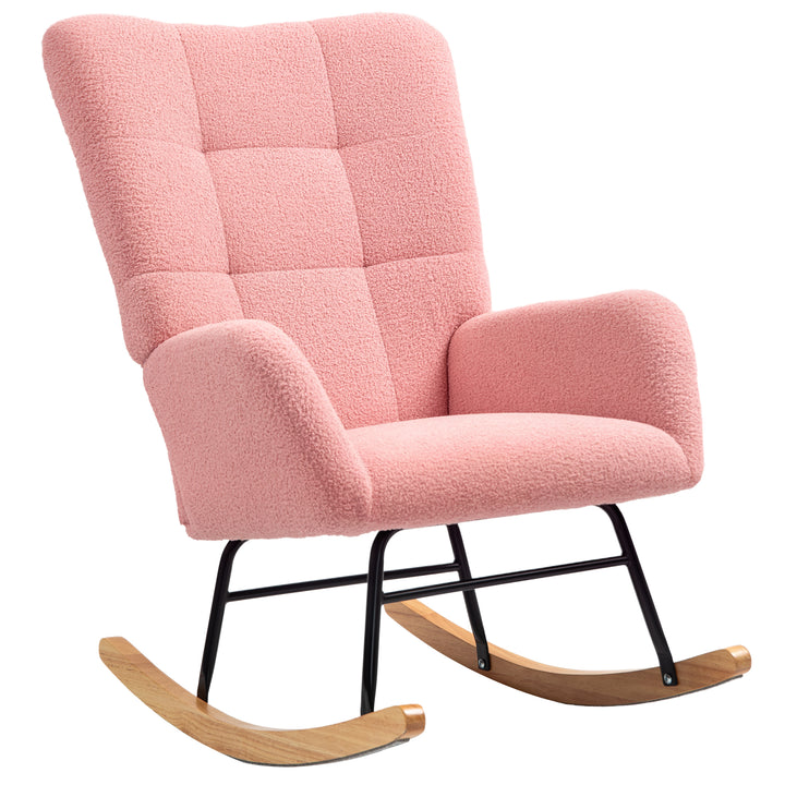 Gyngestol, hyggeligt betræk, tyk polstring, skridsikker, pink