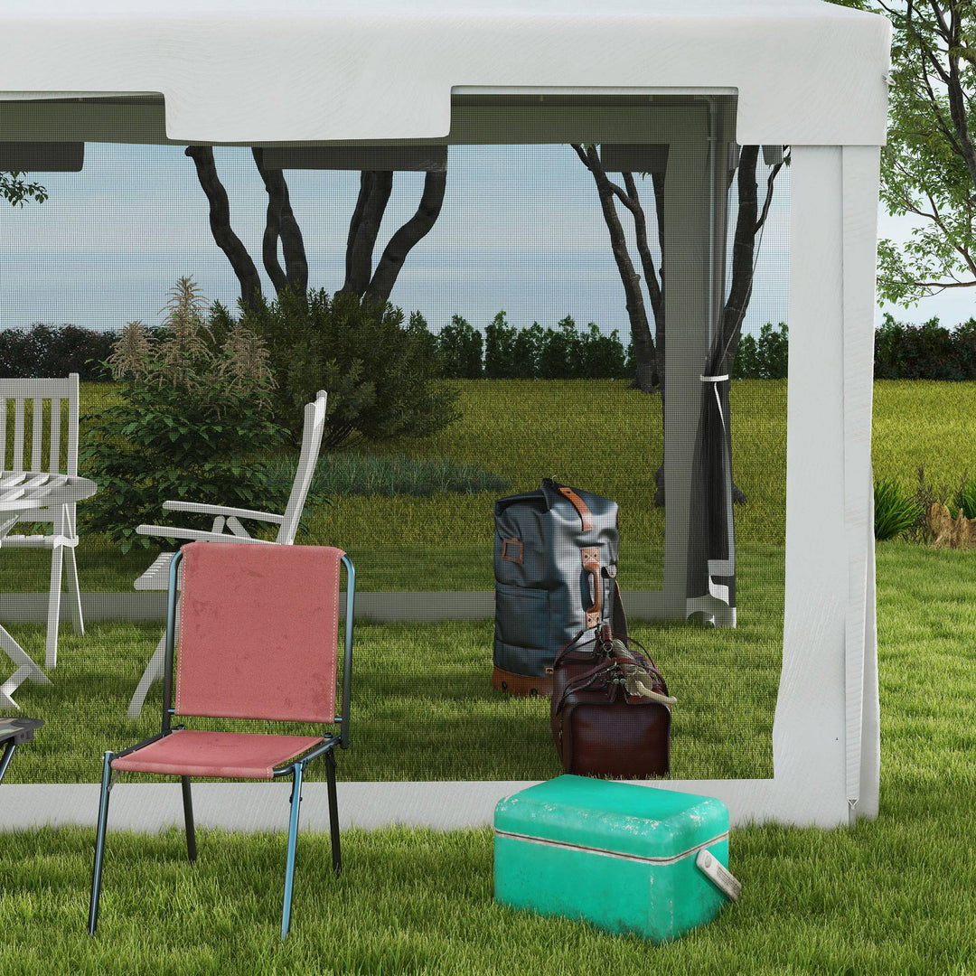 Pavilion havetelt 3 x 3 m, vejrbestandigt, foldbart, 395 cm x 295 cm x 255 cm, hvidt